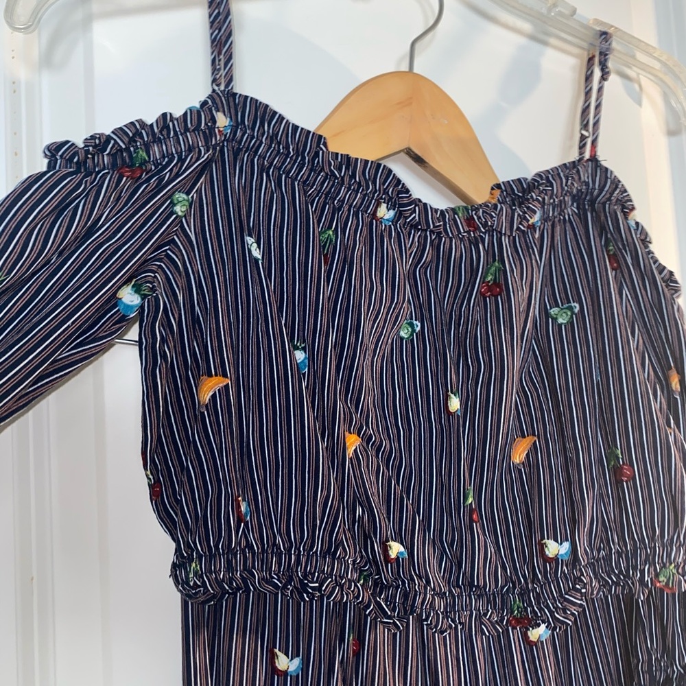 Matching striped fruit pantsuit set